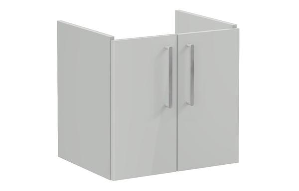 VitrA Root Flat 60cm 2 Door Wall Hung Washbasin Unit - Shiny Pearl Grey